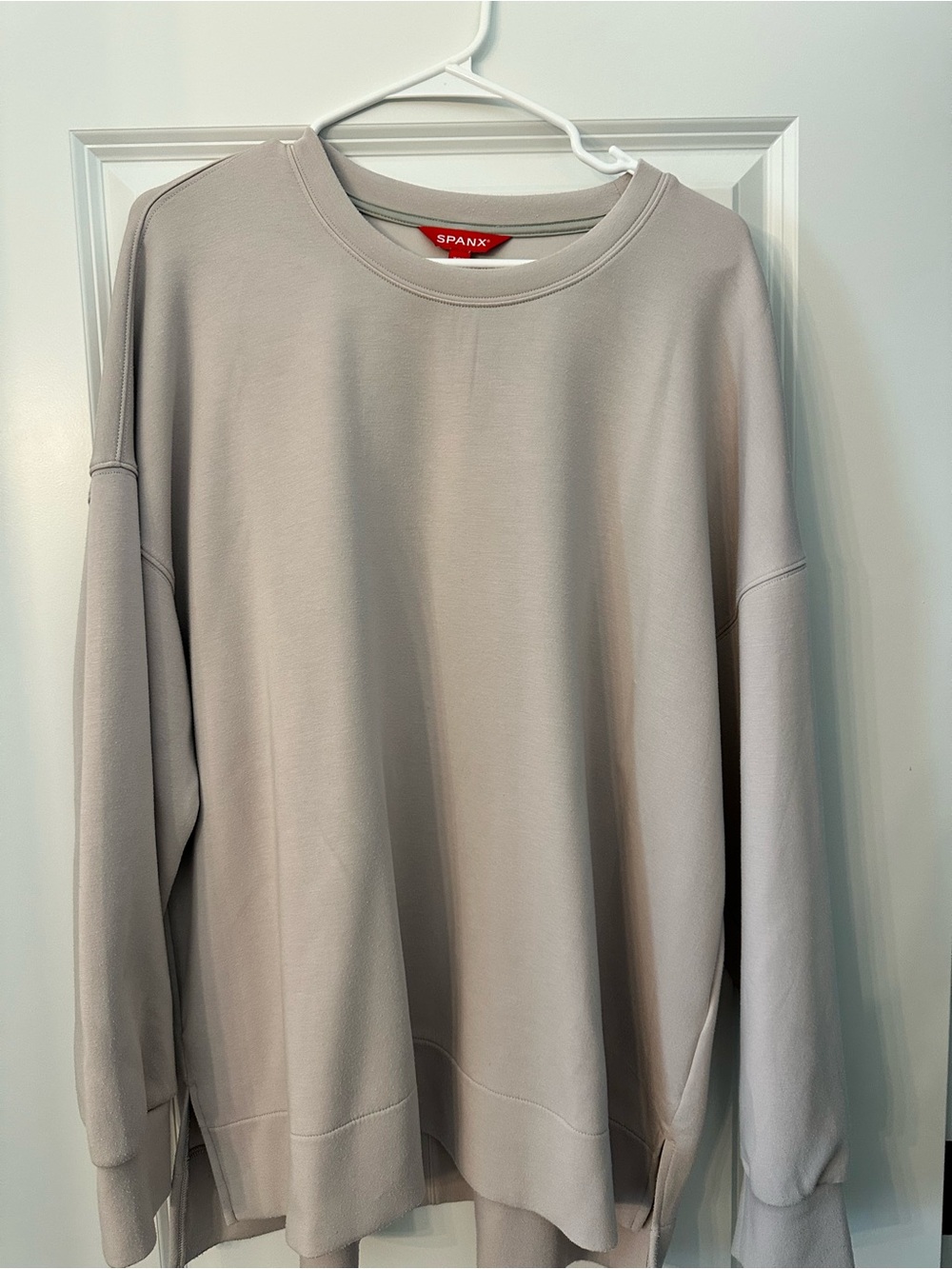 SPANX Womens Crewneck Sweater in coastal fog
